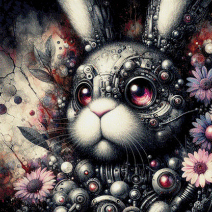 Fluffytron, Steampunk Hase - Diamond Painting