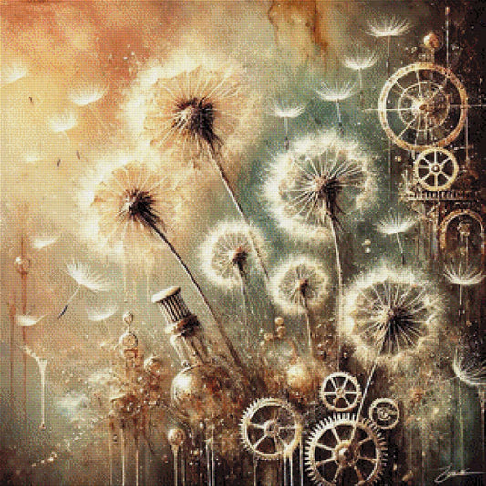 Zahnblümchen, Steampunk Pusties - Diamond Painting