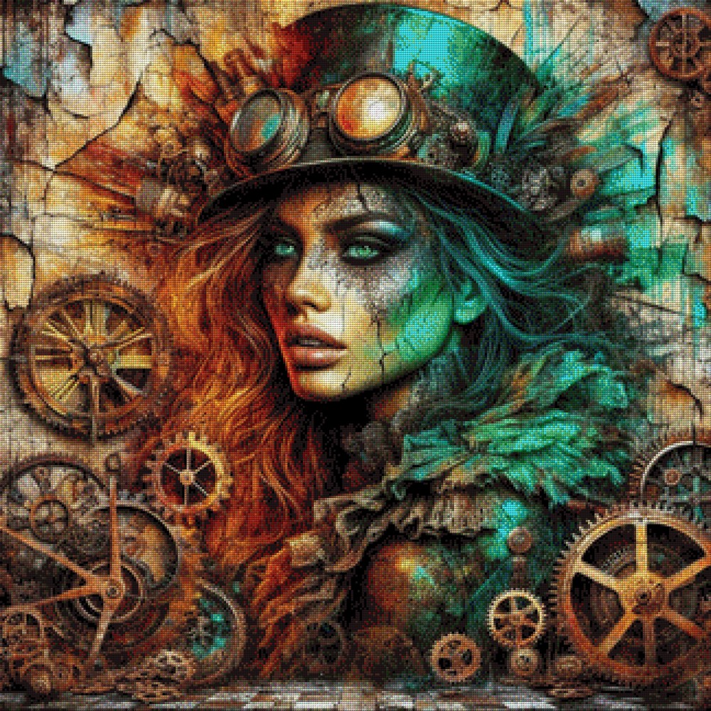 Diamond Painting Steampunk Rost Frau