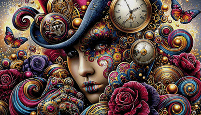5D Diamond Painting - Die Zeitreisende