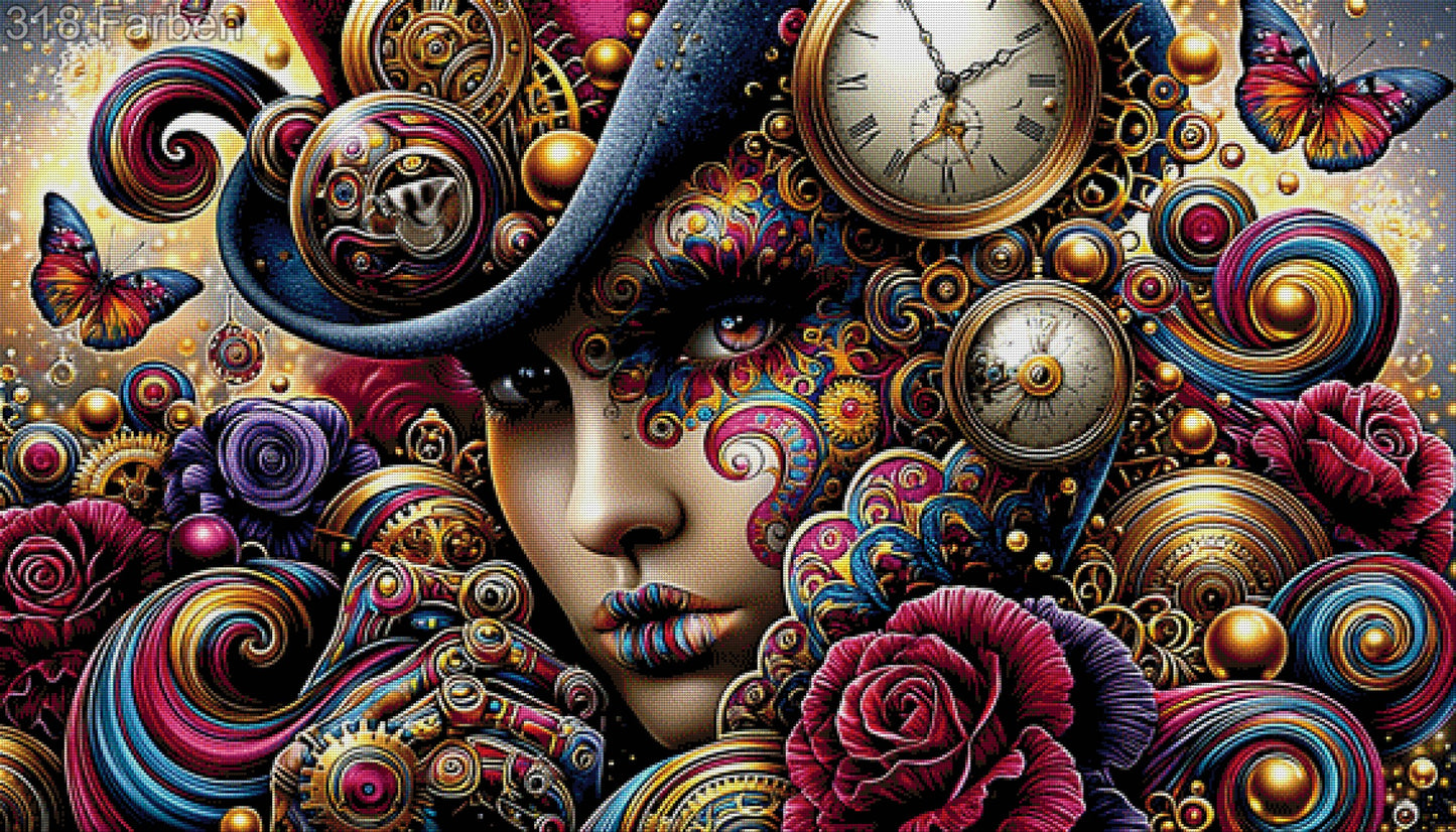 5D Diamond Painting - Die Zeitreisende