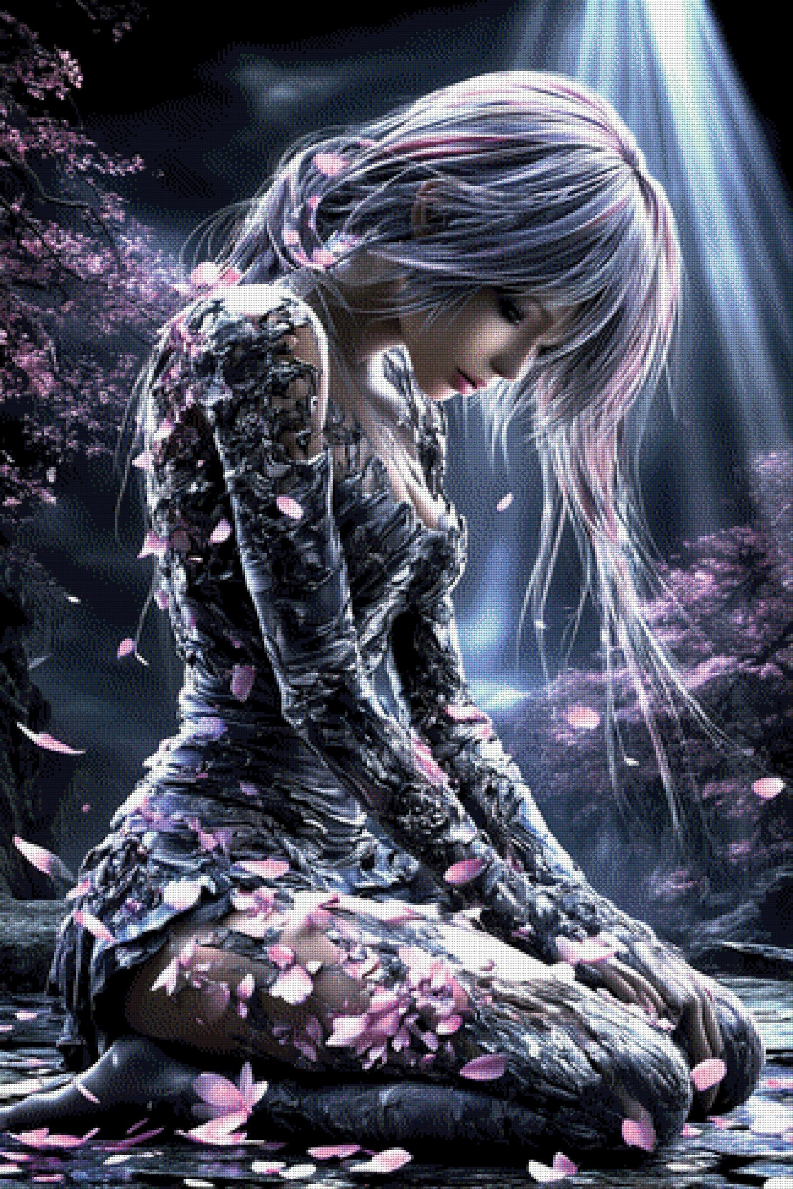 Diamond Painting Manga im Blütenregen