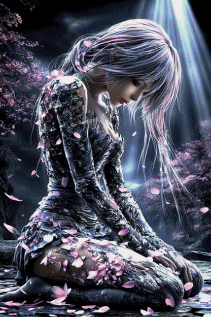 Diamond Painting Manga im Blütenregen