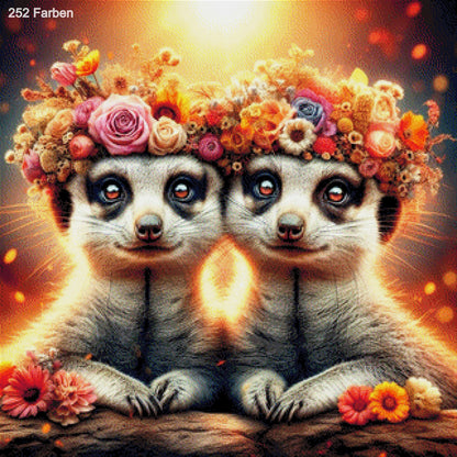 Blümi & Schnuff die Erdmännchen - Diamond Painting