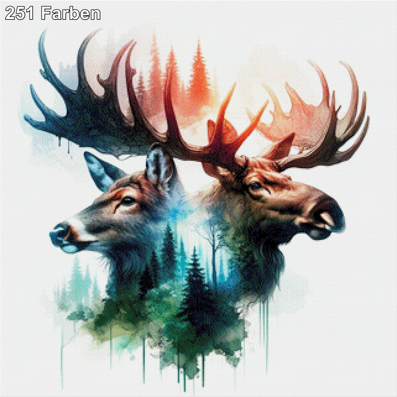 Feyra das Reh & Elrik der Elch - Diamond Painting