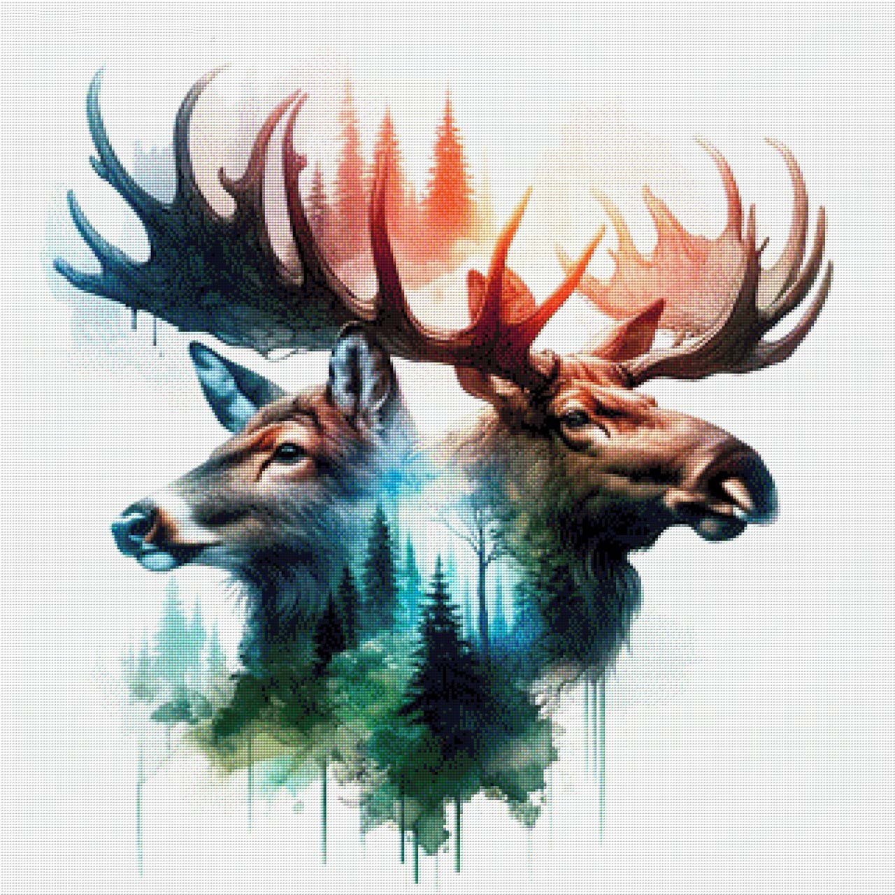 Feyra das Reh & Elrik der Elch - Diamond Painting