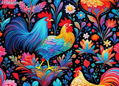 Bunte Federbande - Diamond Painting