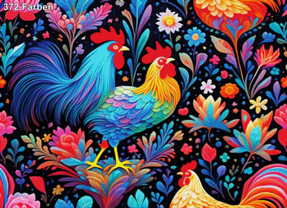 Bunte Federbande - Diamond Painting