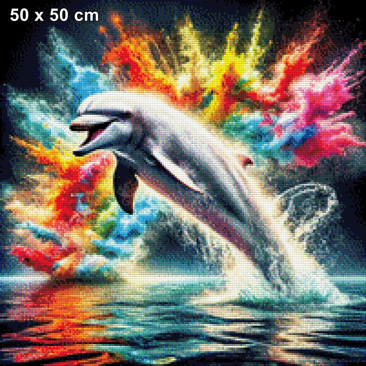 Delphin in Farbwolke - Diamond Painting