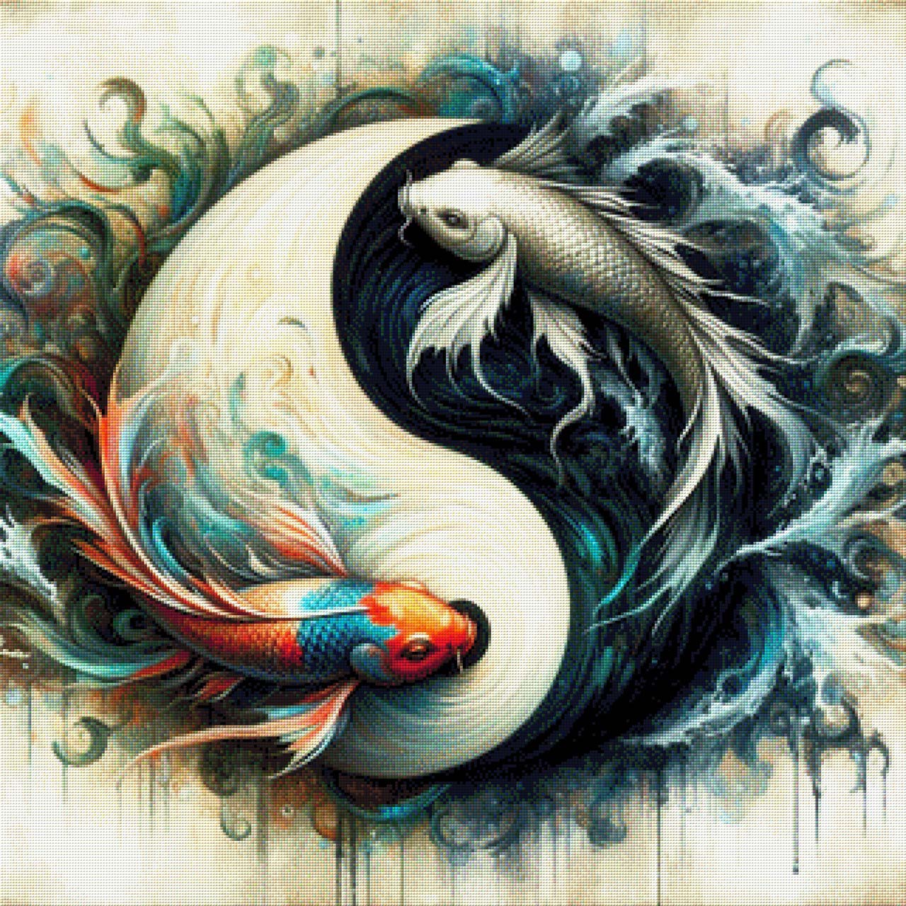 Fisch Yin & Yang - Diamond Painting