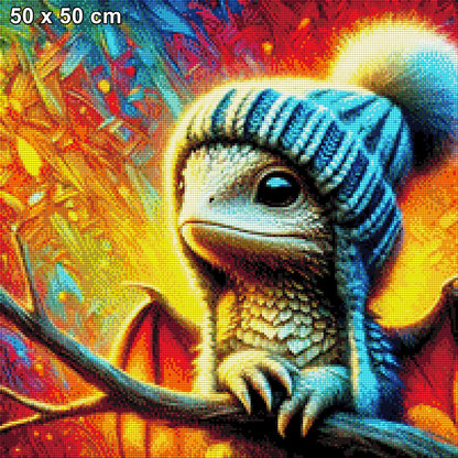 Drache mit Mütze - Diamond Painting