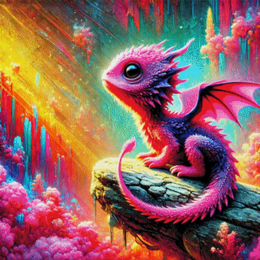 Pinker Drache - Diamond Painting