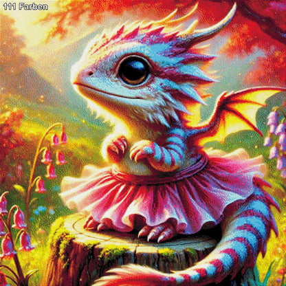 Kleine Drachen Ballerina - Diamond Painting