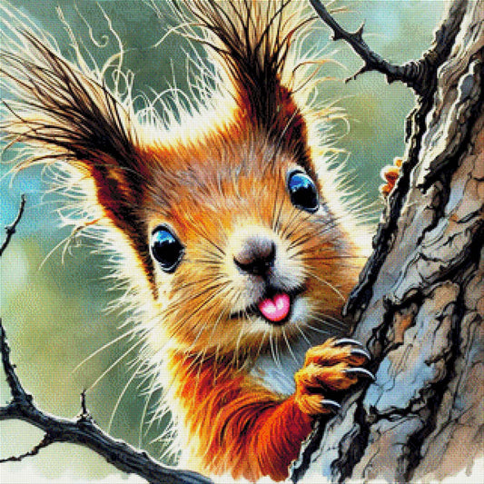 Bob das  Eichhörnchen - Diamond Painting