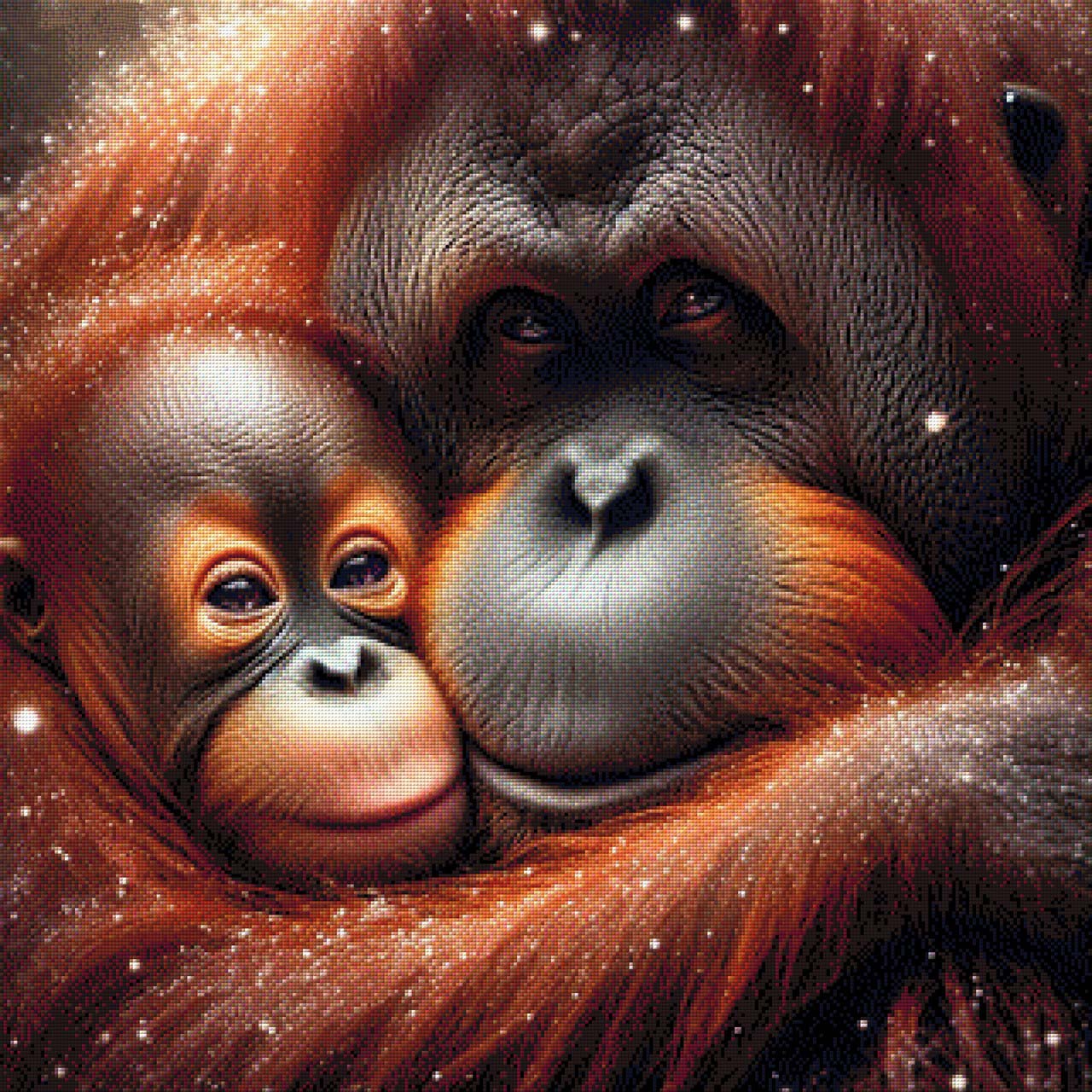 Mama Orang Utan - Diamond Painting