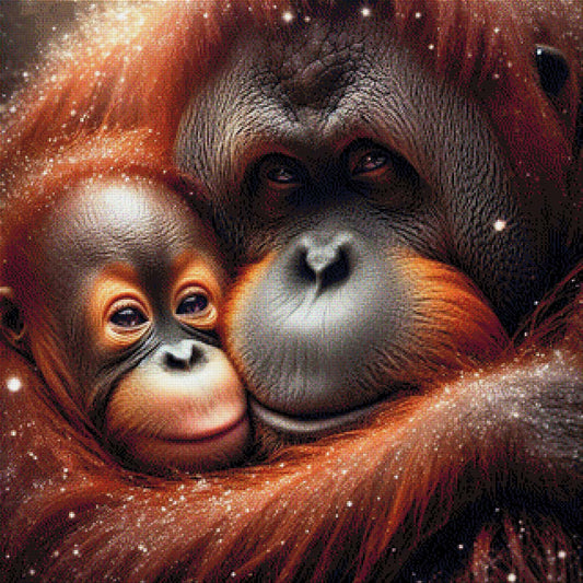 Mama Orang Utan - Diamond Painting