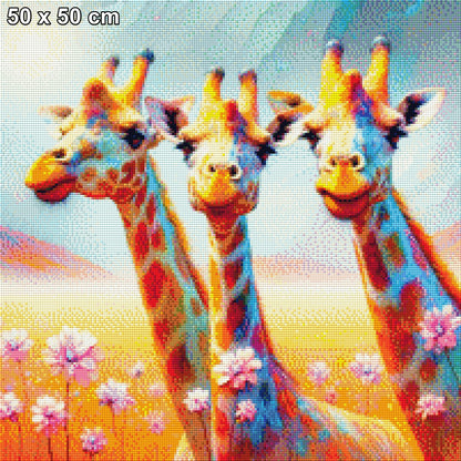 Anton, Alois & Adam Giraffe - Diamond Painting