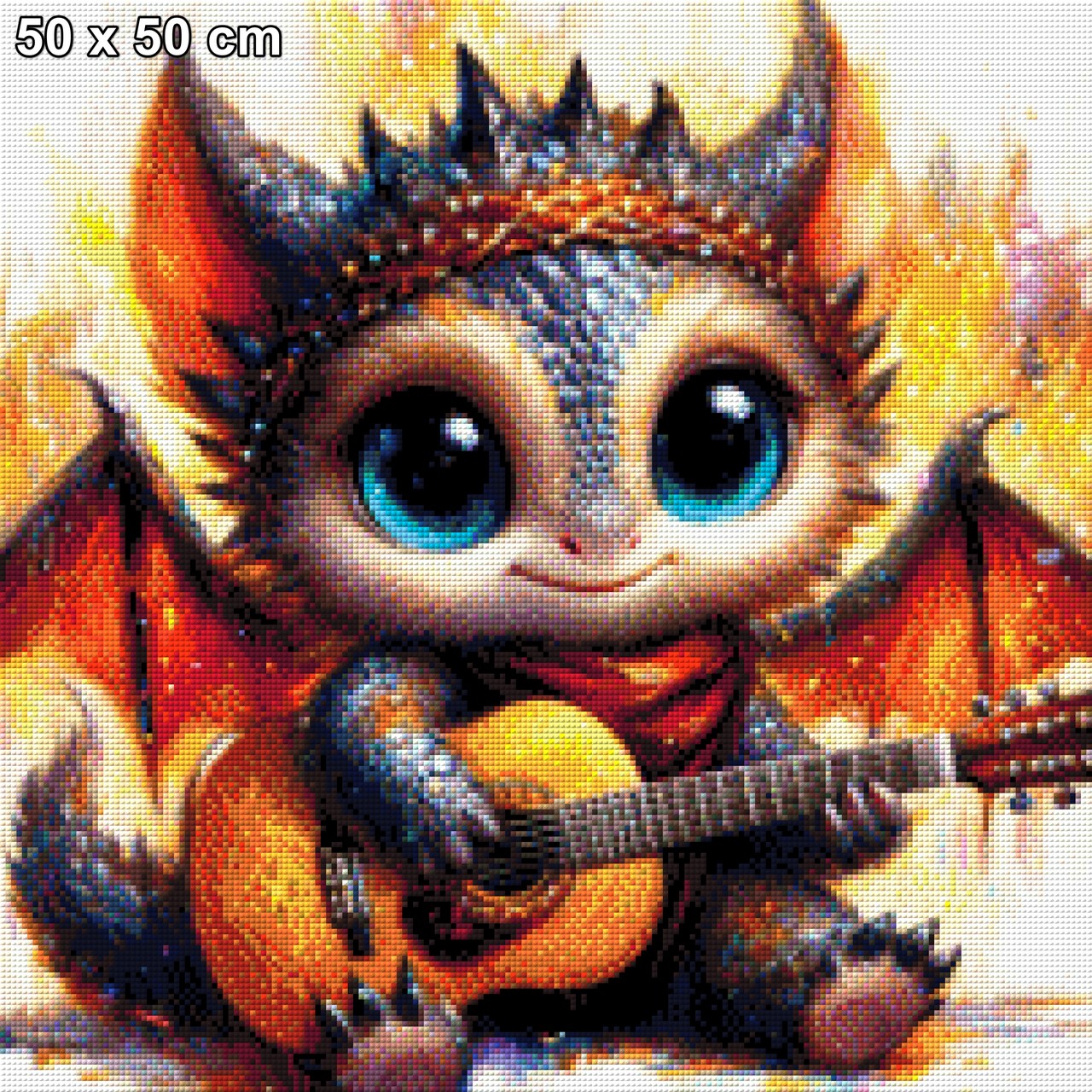 Gitarrist Tommy der kleine Drache - Diamond Painting