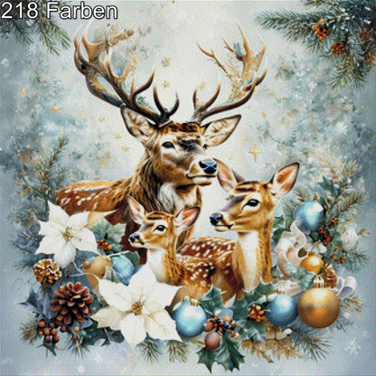 Weihnachtshirsche - Diamond Painting