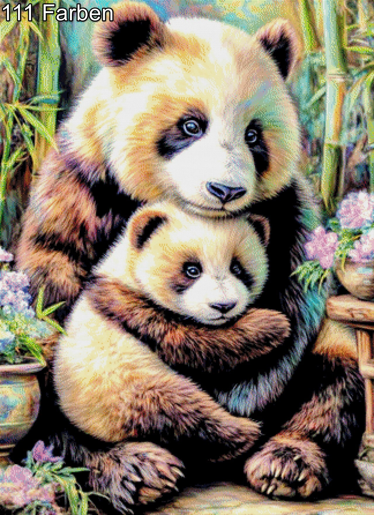 Diamond Painting Panda Mama mit Baby
