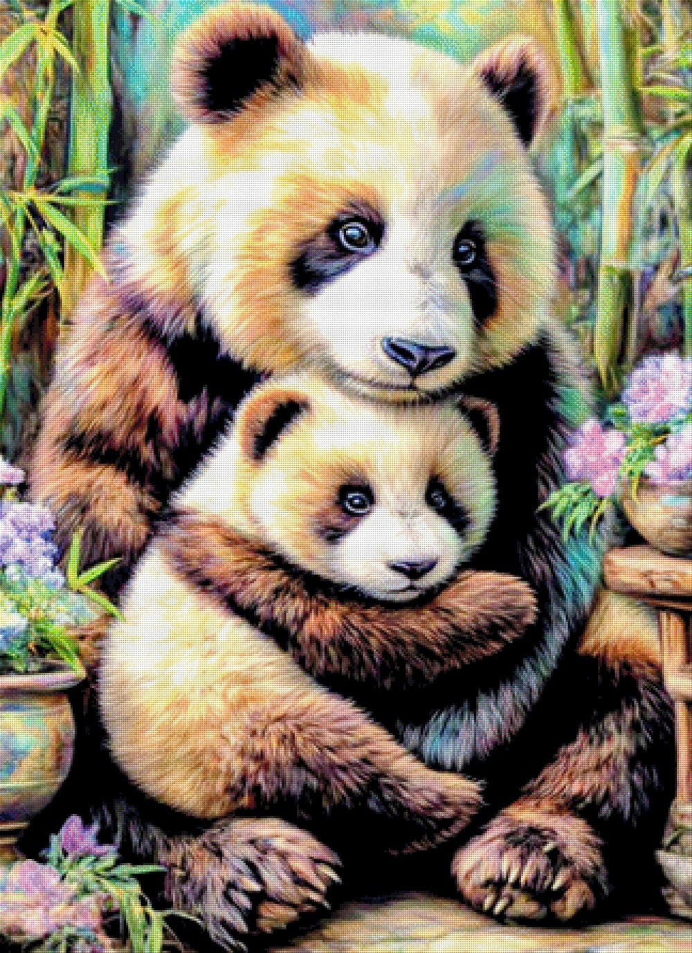 Diamond Painting Panda Mama mit Baby