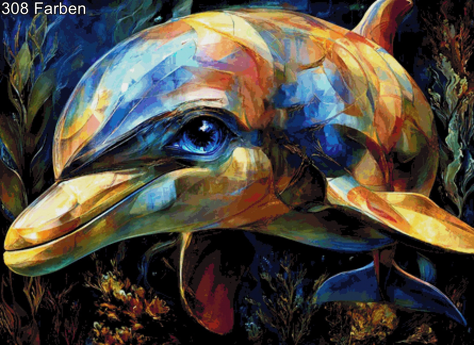 Diamond Painting bunter Delphin