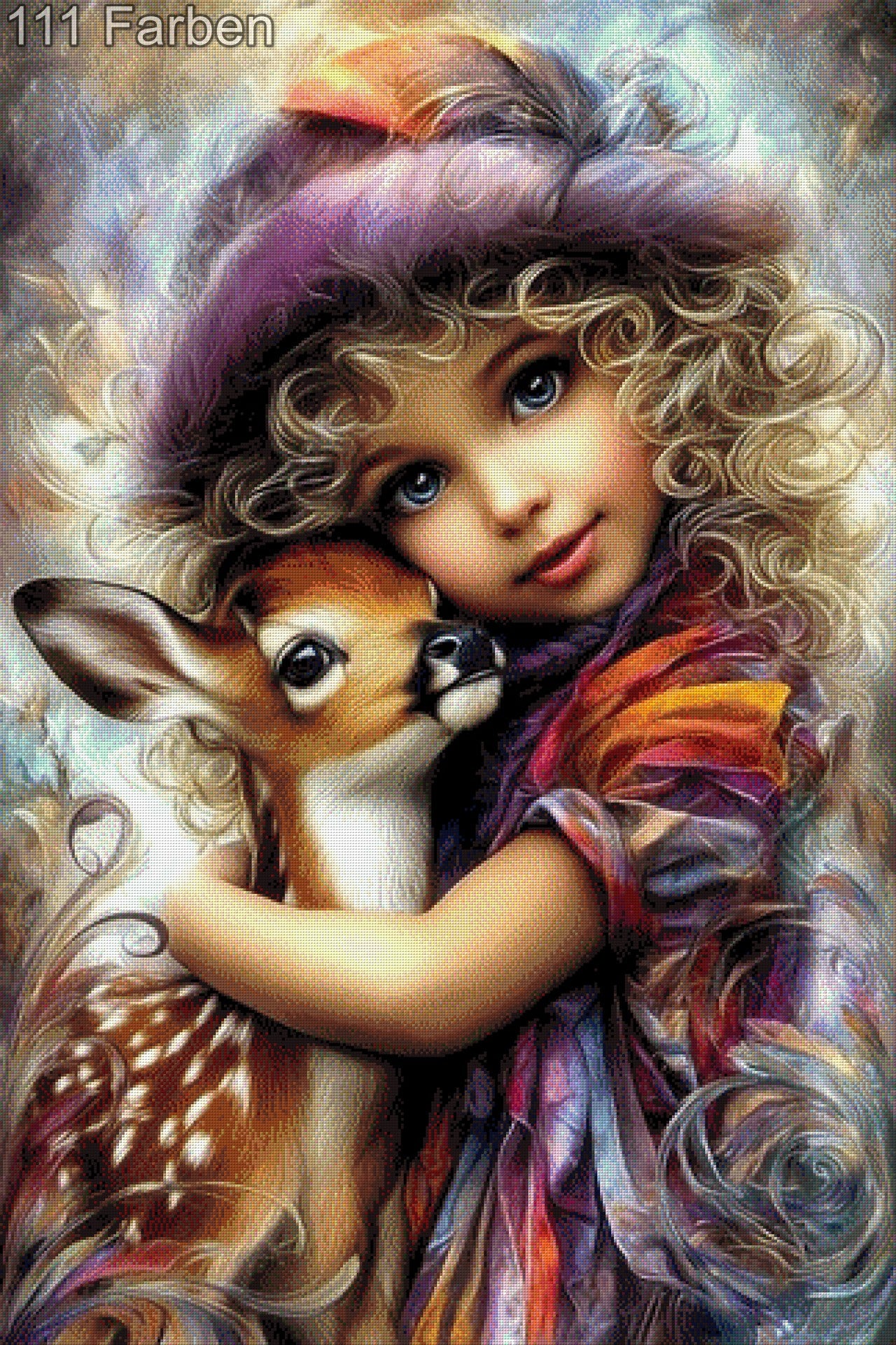 Diamond Painting Rehkitz Bambi Mädchen