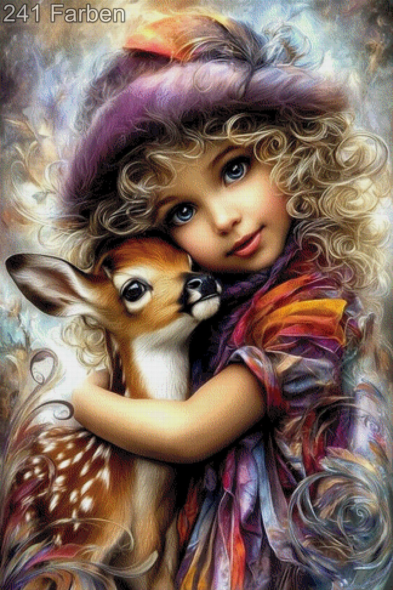 Diamond Painting Rehkitz Bambi Mädchen