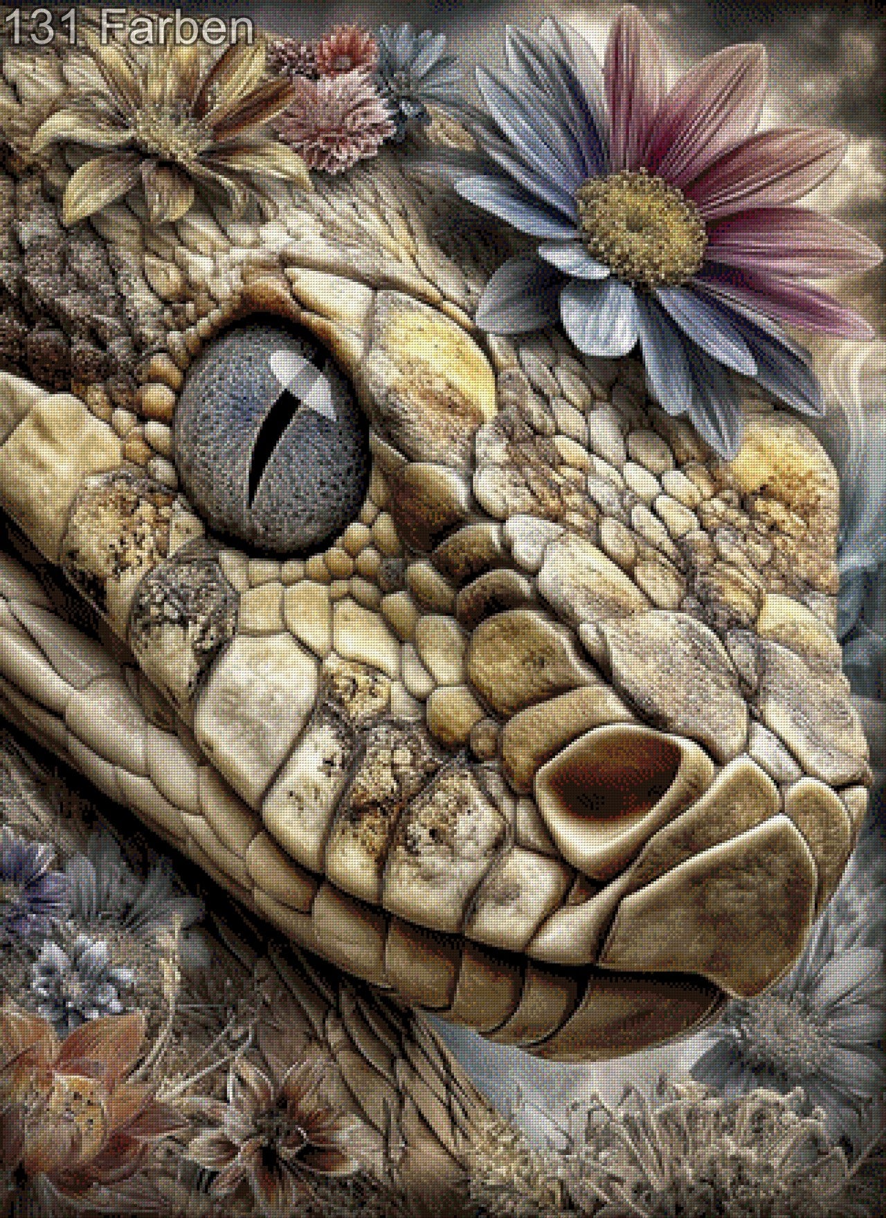 5D Diamond Painting - Blütennatter