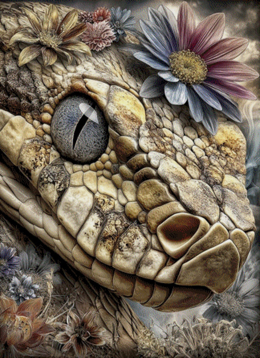 5D Diamond Painting - Blütennatter