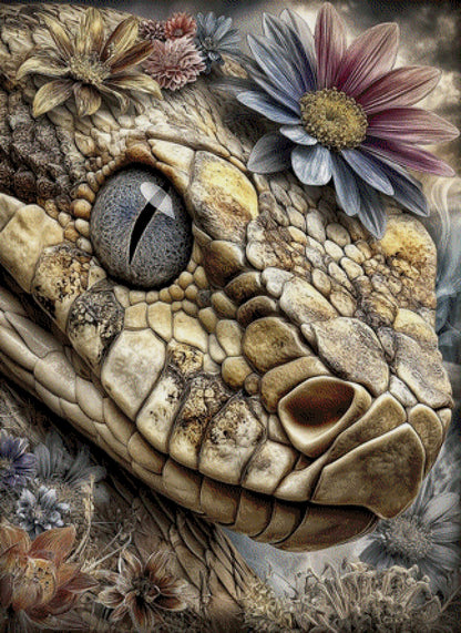 5D Diamond Painting - Blütennatter