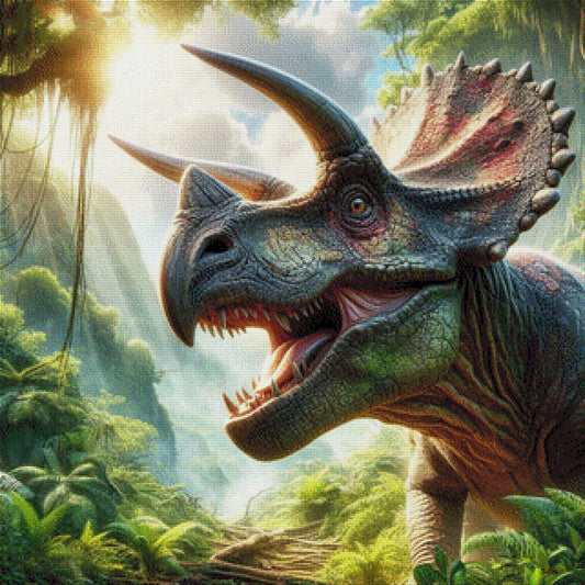 Triton der Triceratops - Diamond Painting