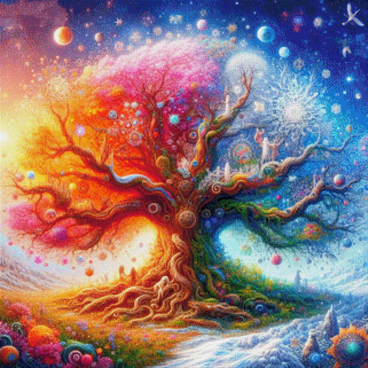 Jahreskrone, Baum der Jahreszeiten - Diamond Painting