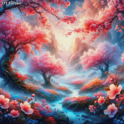 Blütenpoesie, Kirschblüte - Diamond Painting
