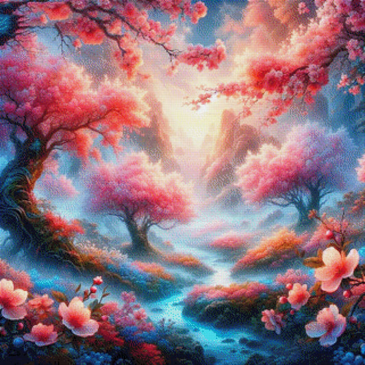Blütenpoesie, Kirschblüte - Diamond Painting