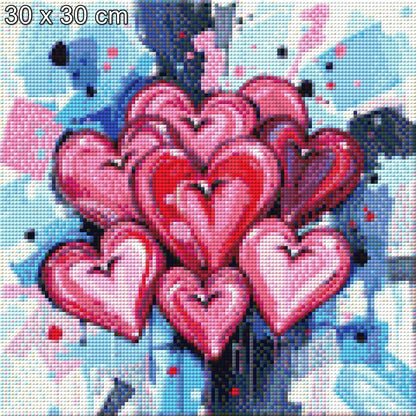 Pinke Herzen - Diamond Painting