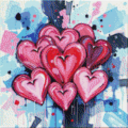 Pinke Herzen - Diamond Painting