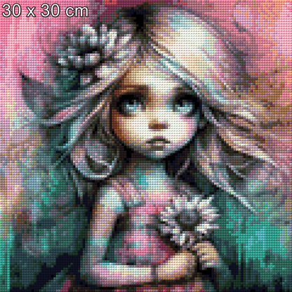 Melli mit Blümchen - Diamond Painting