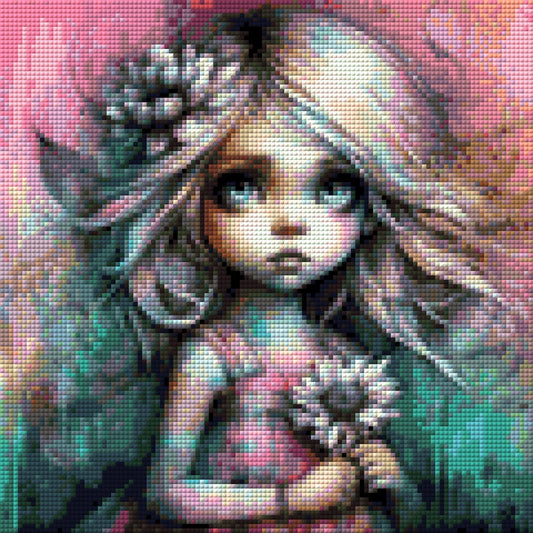 Melli mit Blümchen - Diamond Painting