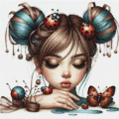 Marie das Marienkäfermädchen - Diamond Painting