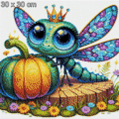 Libelle auf Kürbis - Diamond Painting