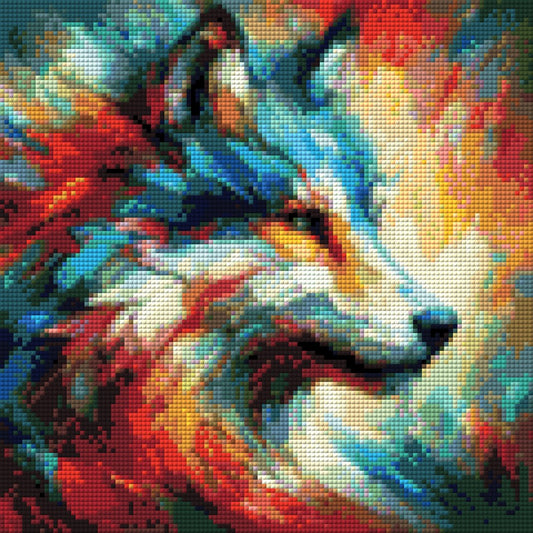 Bunter Wolf - Diamond Painting