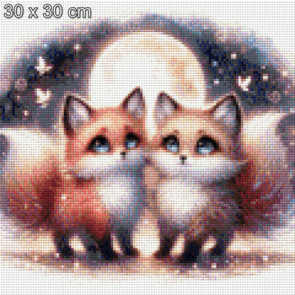 Füchschen im Mondschein - Diamond Painting