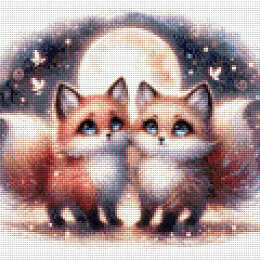 Füchschen im Mondschein - Diamond Painting