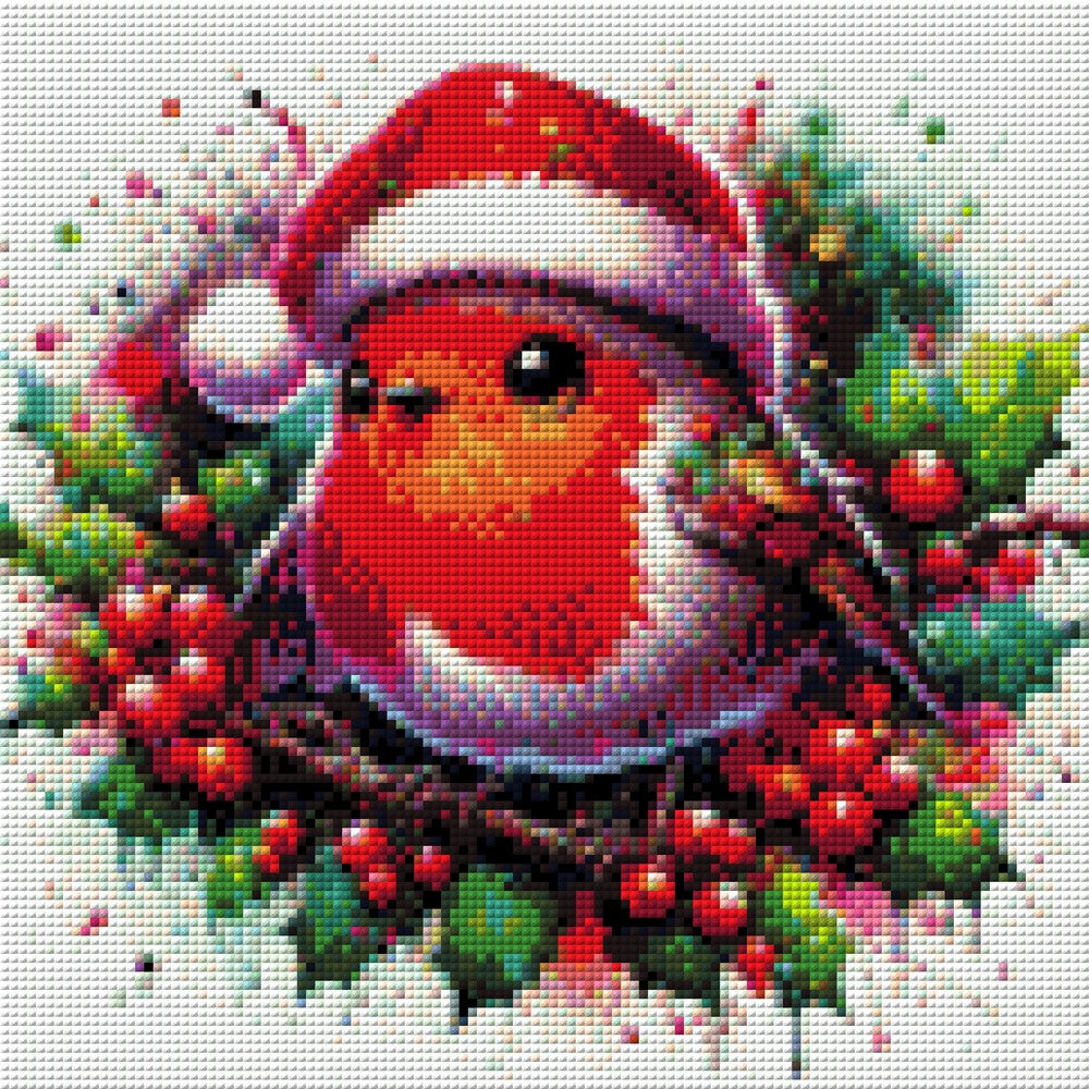 Mützchen das Rotkehlchen - Diamond Painting