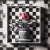Blume im Schachbrett - Diamond Painting