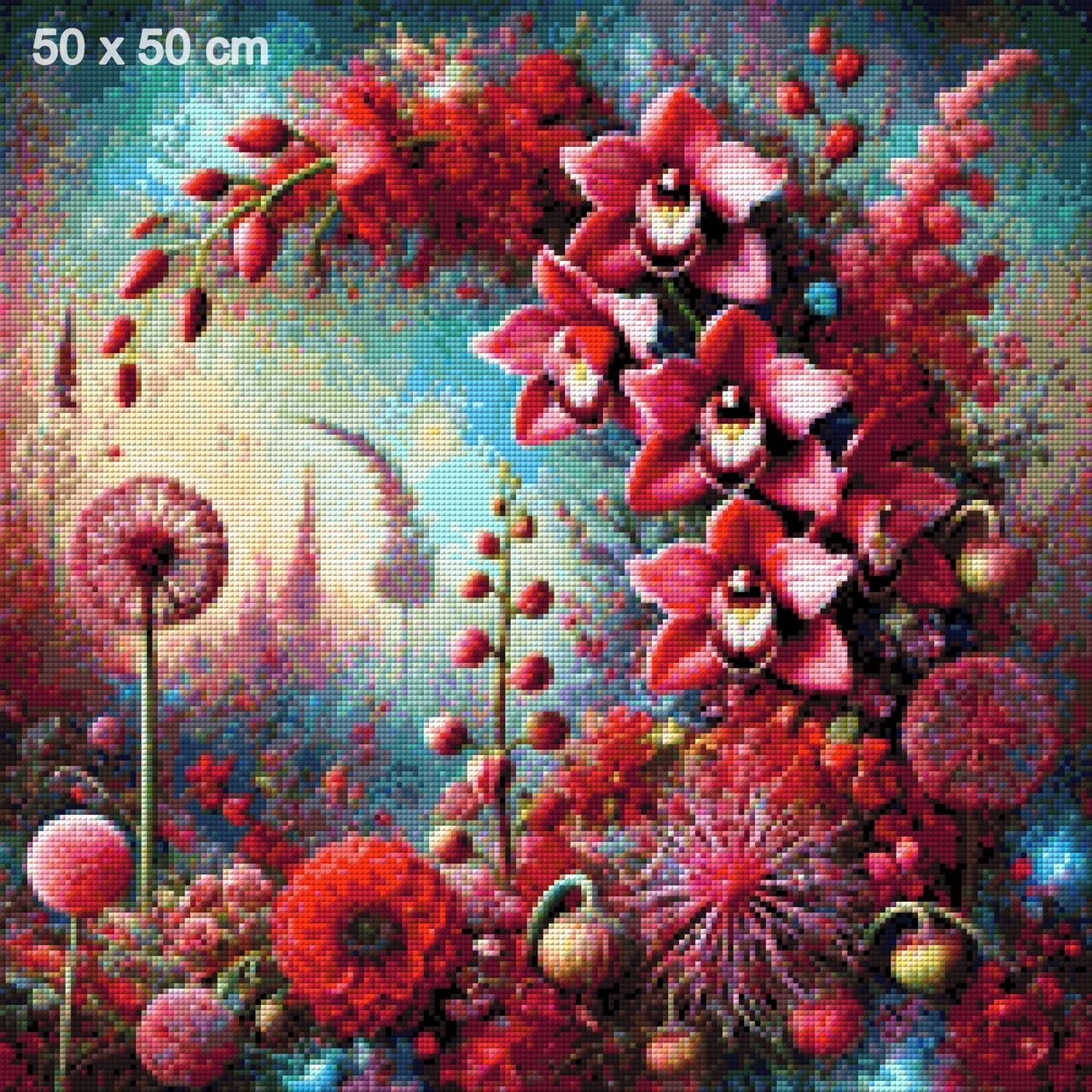 Blumenmond - Diamond Painting