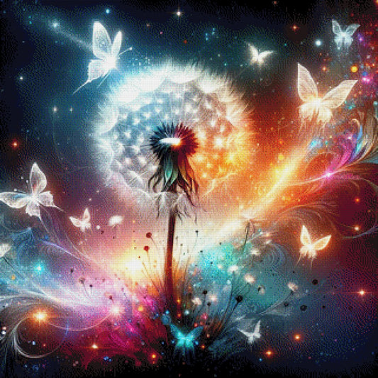 Bunte Pusteblume - Diamond Painting
