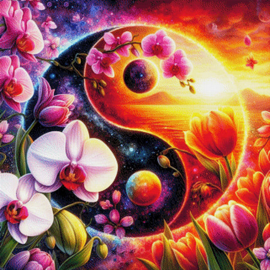 Orchideen Yin & Yang  - Diamond Painting