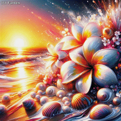 Frangipani im Meer - Diamond Painting